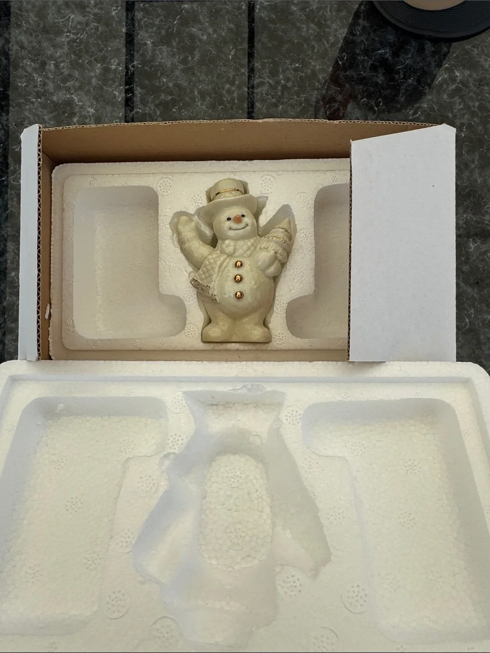 Lenox Ivory Ceramic Holiday Figurine with Gold Detail